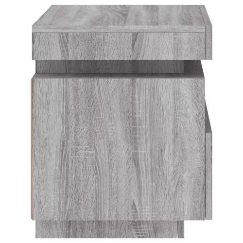 Szürke sonoma éjjeliszekrény LED-világítással 40 x 39 x 48,5 cm