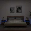 2 db barna tölgy éjjeliszekrény LED-fényekkel 40x39x48,5 cm