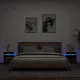 2 db barna tölgy éjjeliszekrény LED-fényekkel 40x39x48,5 cm