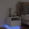 Fehér éjjeliszekrény LED-világítással 40 x 39 x 37 cm