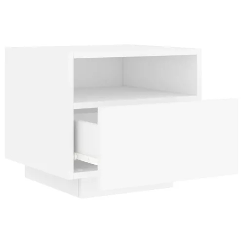 2 db fehér éjjeliszekrény LED-világítással 40 x 39 x 37 cm