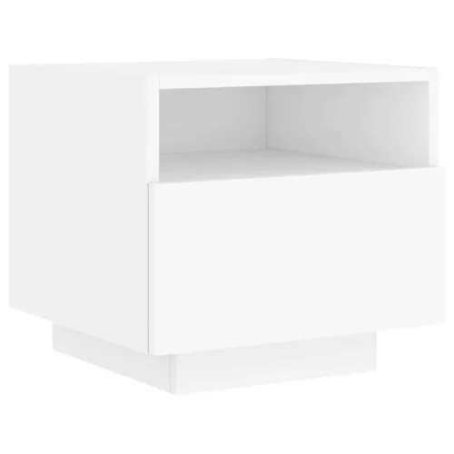 2 db fehér éjjeliszekrény LED-világítással 40 x 39 x 37 cm