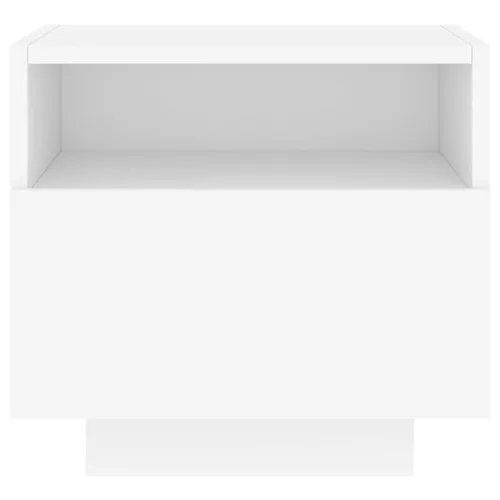2 db fehér éjjeliszekrény LED-világítással 40 x 39 x 37 cm