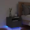 Fekete éjjeliszekrény LED-világítással 40 x 39 x 37 cm