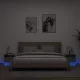 2 db fekete éjjeliszekrény LED-világítással 40 x 39 x 37 cm