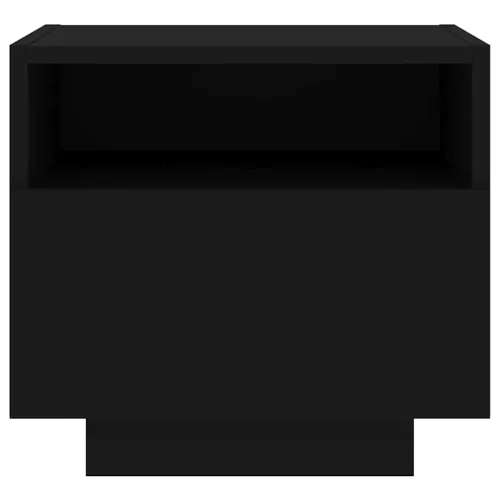 2 db fekete éjjeliszekrény LED-világítással 40 x 39 x 37 cm