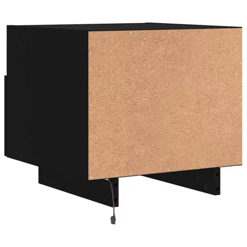 2 db fekete éjjeliszekrény LED-világítással 40 x 39 x 37 cm