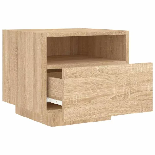 2 db sonoma tölgy színű éjjeliszekrény LED-ekkel 40x39x37 cm