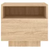 2 db sonoma tölgy színű éjjeliszekrény LED-ekkel 40x39x37 cm