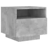 Betonszürke éjjeliszekrény LED-világítással 40 x 39 x 37 cm