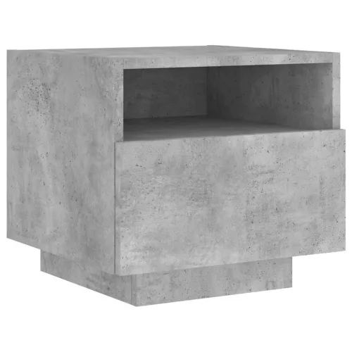 Betonszürke éjjeliszekrény LED-világítással 40 x 39 x 37 cm
