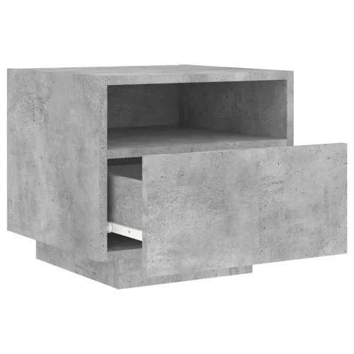Betonszürke éjjeliszekrény LED-világítással 40 x 39 x 37 cm