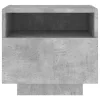 Betonszürke éjjeliszekrény LED-világítással 40 x 39 x 37 cm