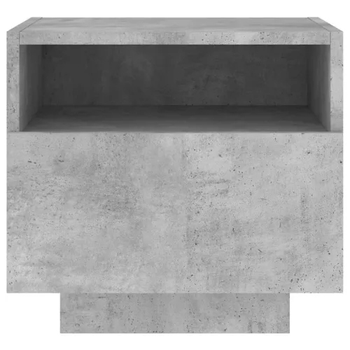 Betonszürke éjjeliszekrény LED-világítással 40 x 39 x 37 cm