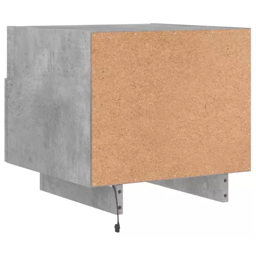 Betonszürke éjjeliszekrény LED-világítással 40 x 39 x 37 cm