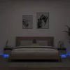 2 db betonszürke éjjeliszekrény LED-világítással 40x39x37 cm