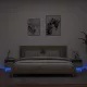 2 db betonszürke éjjeliszekrény LED-világítással 40x39x37 cm