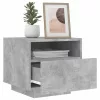 2 db betonszürke éjjeliszekrény LED-világítással 40x39x37 cm