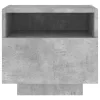 2 db betonszürke éjjeliszekrény LED-világítással 40x39x37 cm