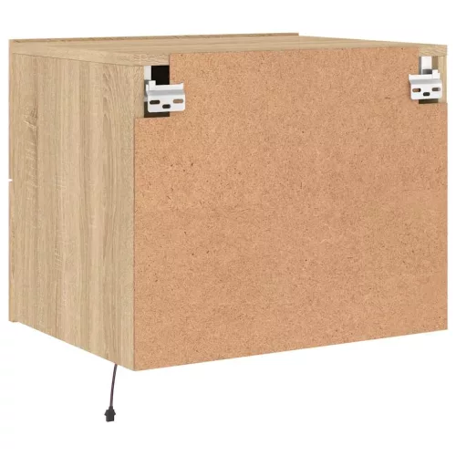 Sonoma tölgy színű fali éjjeliszekrény LED-világítással