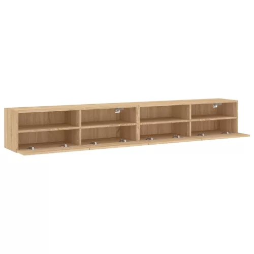 2 db sonoma tölgyszín szerelt fa fali TV-szekrény 100x30x30 cm