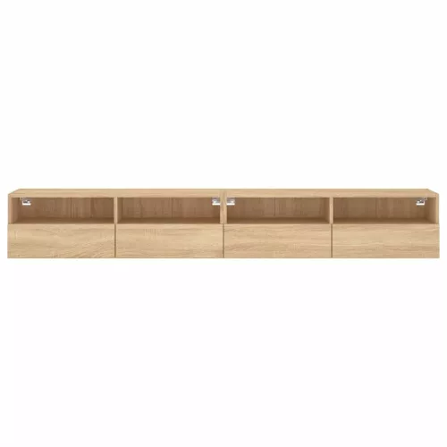 2 db sonoma tölgyszín szerelt fa fali TV-szekrény 100x30x30 cm