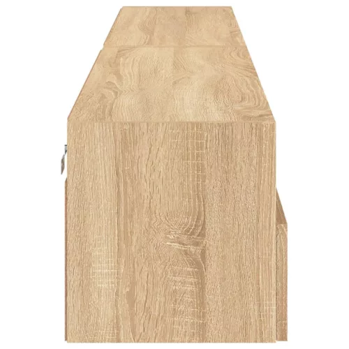 2 db sonoma tölgyszín szerelt fa fali TV-szekrény 100x30x30 cm