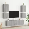 Szürke sonoma színű szerelt fa fali TV-szekrény 40,5x30x40 cm