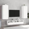 Fehér szerelt fa fali TV-szekrény 40,5 x 30 x 102 cm