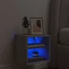 Szürke sonoma színű fali TV-szekrény LED-ekkel 30x28,5x30 cm
