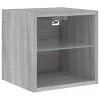 Szürke sonoma színű fali TV-szekrény LED-ekkel 30x28,5x30 cm