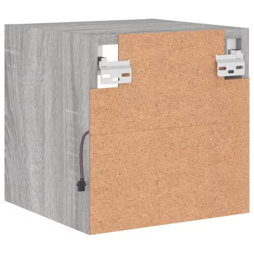 Szürke sonoma színű fali TV-szekrény LED-ekkel 30x28,5x30 cm