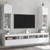 2 db fehér TV-szekrény LED-világítással 30,5 x 30 x 90 cm
