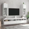 2 db fehér TV-szekrény LED-világítással 30,5 x 30 x 90 cm