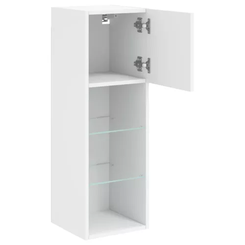2 db fehér TV-szekrény LED-világítással 30,5 x 30 x 90 cm