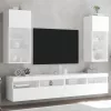 2 db fehér TV-szekrény LED-világítással 40,5 x 30 x 90 cm