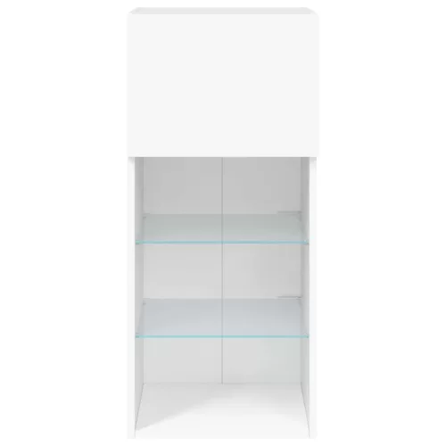 2 db fehér TV-szekrény LED-világítással 40,5 x 30 x 90 cm
