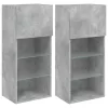 2 db betonszürke TV-szekrény LED-világítással 40,5 x 30 x 90 cm
