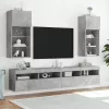 2 db betonszürke TV-szekrény LED-világítással 40,5 x 30 x 90 cm