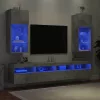 2 db betonszürke TV-szekrény LED-világítással 40,5 x 30 x 90 cm