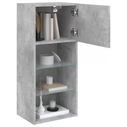 2 db betonszürke TV-szekrény LED-világítással 40,5 x 30 x 90 cm