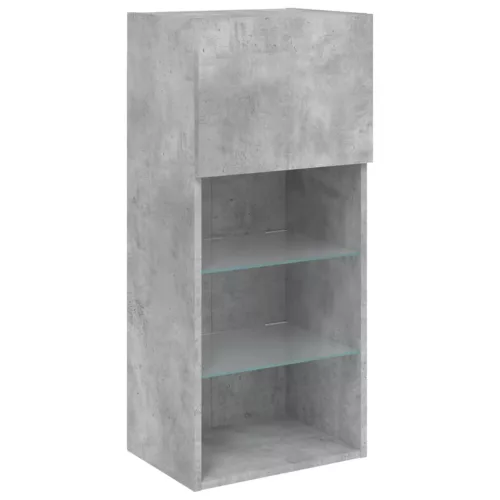 2 db betonszürke TV-szekrény LED-világítással 40,5 x 30 x 90 cm