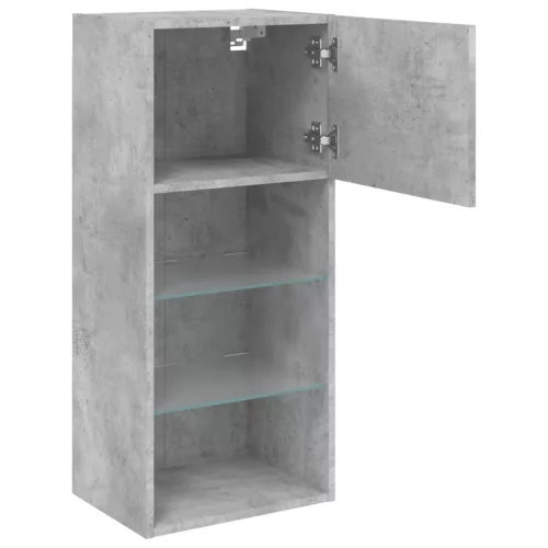 2 db betonszürke TV-szekrény LED-világítással 40,5 x 30 x 90 cm