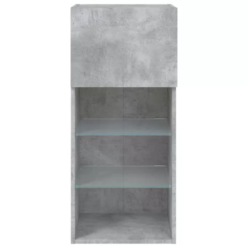 2 db betonszürke TV-szekrény LED-világítással 40,5 x 30 x 90 cm