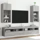 2 db szürke sonoma színű TV-szekrény LED-ekkel 40,5x30x90 cm