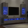 2 db szürke sonoma színű TV-szekrény LED-ekkel 40,5x30x90 cm