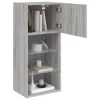 2 db szürke sonoma színű TV-szekrény LED-ekkel 40,5x30x90 cm
