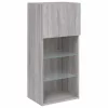 2 db szürke sonoma színű TV-szekrény LED-ekkel 40,5x30x90 cm