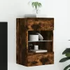 Füstös tölgy színű fali TV-szekrény LED-ekkel 40x30x60,5 cm