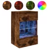 Füstös tölgy színű fali TV-szekrény LED-ekkel 40x30x60,5 cm